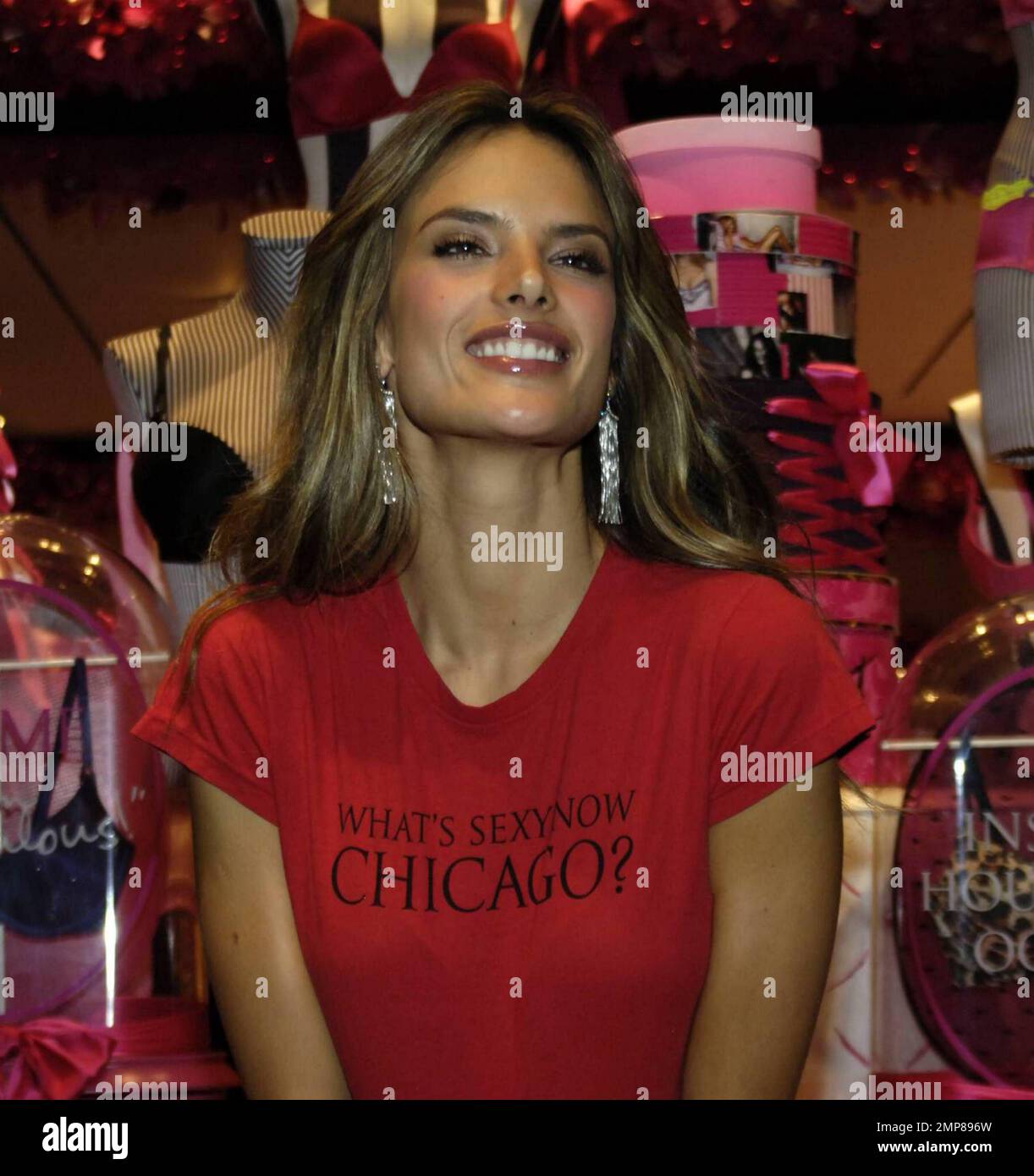 Victoria's Secret Angel Alessandra Ambrosio poses for pictures at the