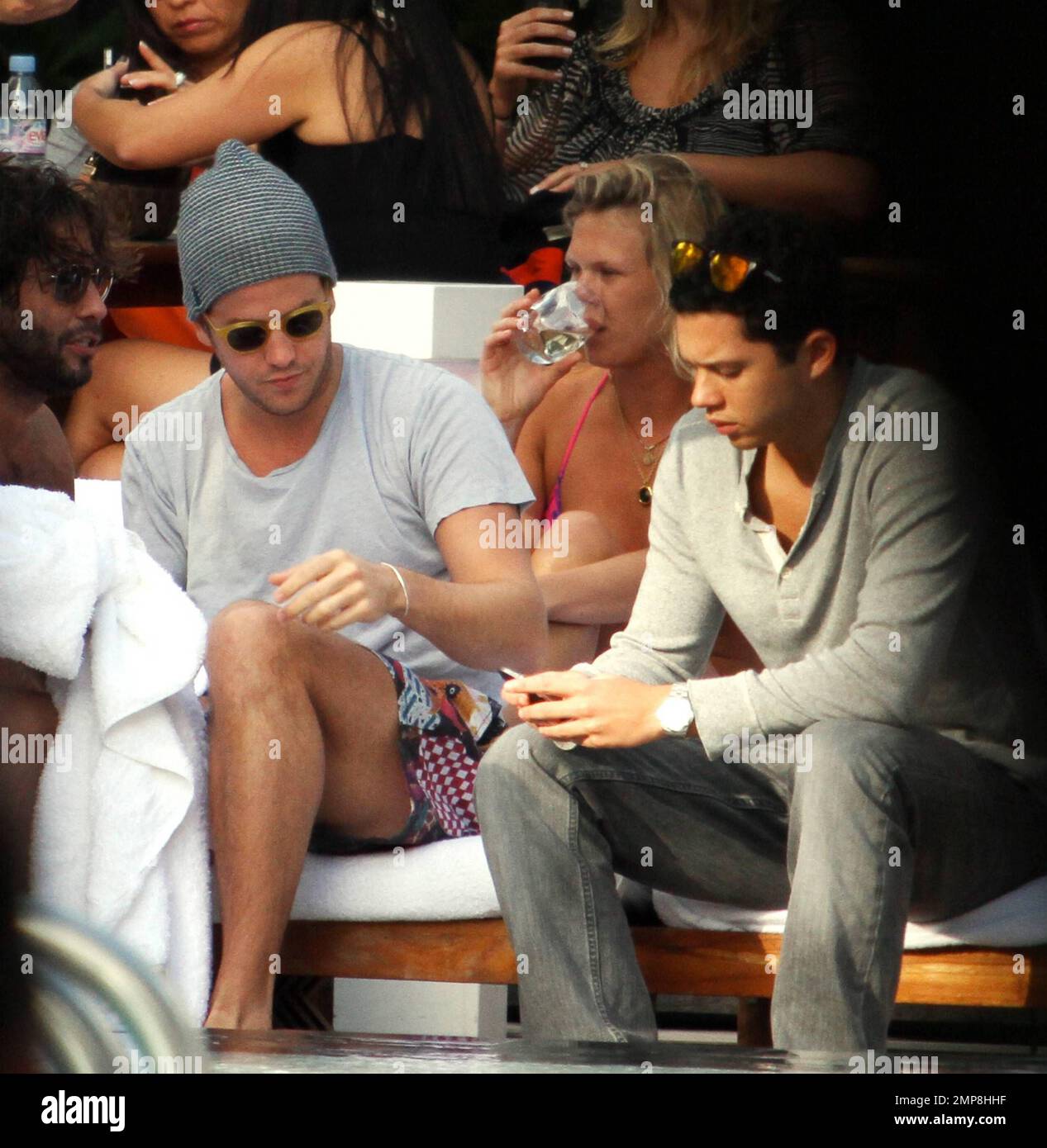Alexandra Richards, daughter of rocker Keith Richards, spends an afternoon poolside with pals