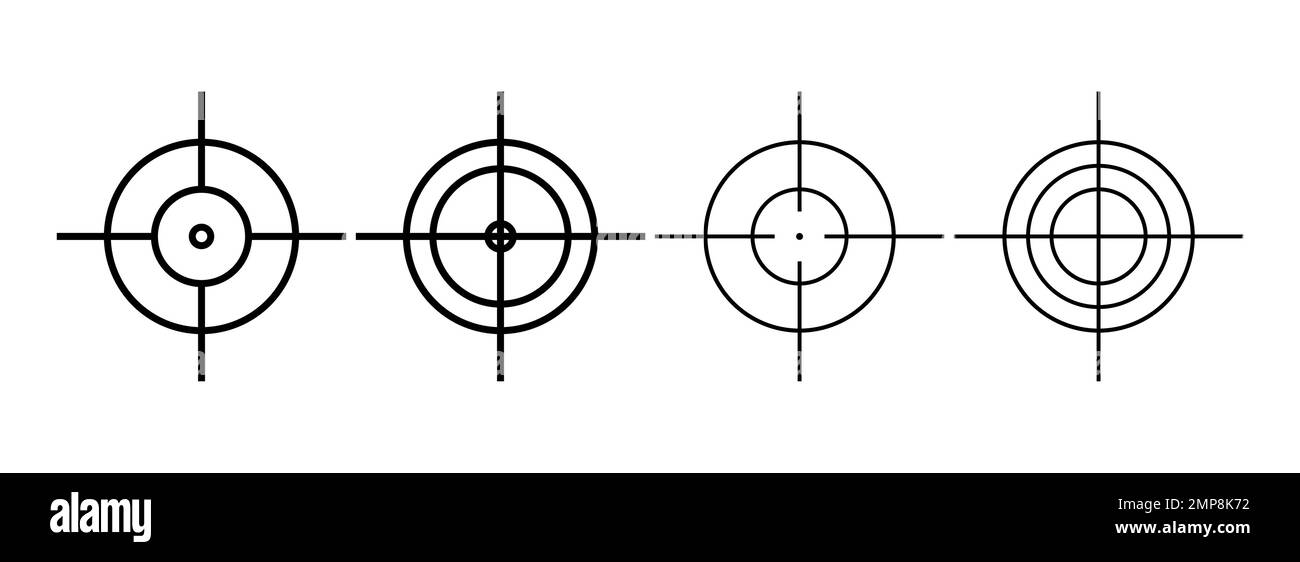 Gun sight crosshairs. Vector crosshair icon set. Isolated symbol Stock