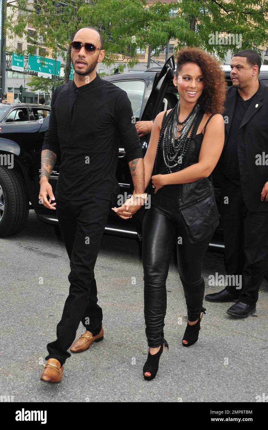 Alicia Keys and husband Swizz Beatz arrive at the Mercedes