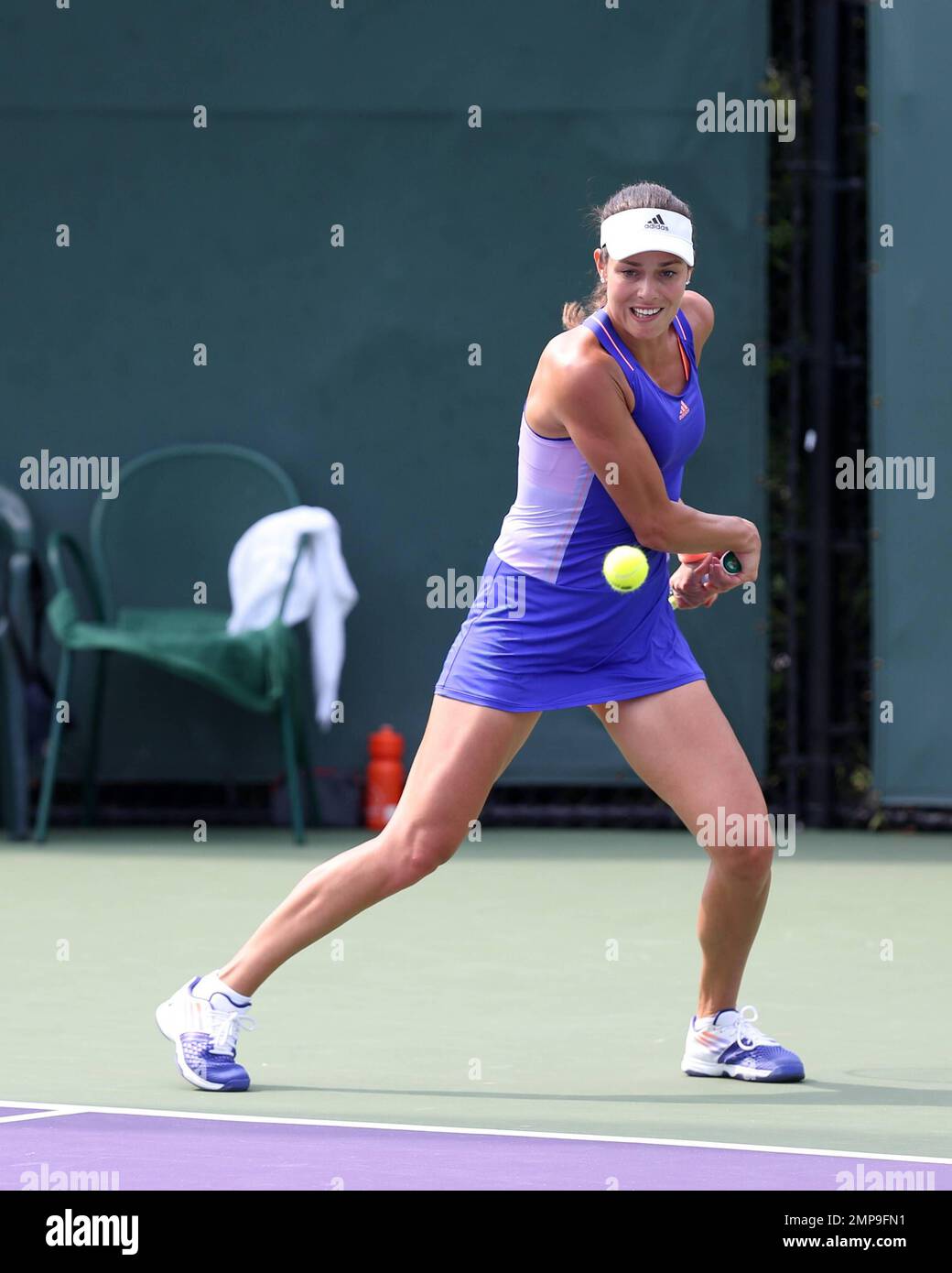 Ana Ivanovic beats Irina Falconi during their match at the Miami Open. Miami, FL. March 27, 2015. Stock Photo