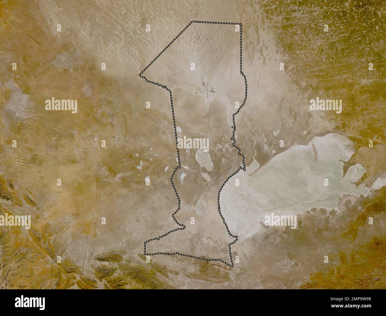 Oshana, region of Namibia. Low resolution satellite map Stock Photo