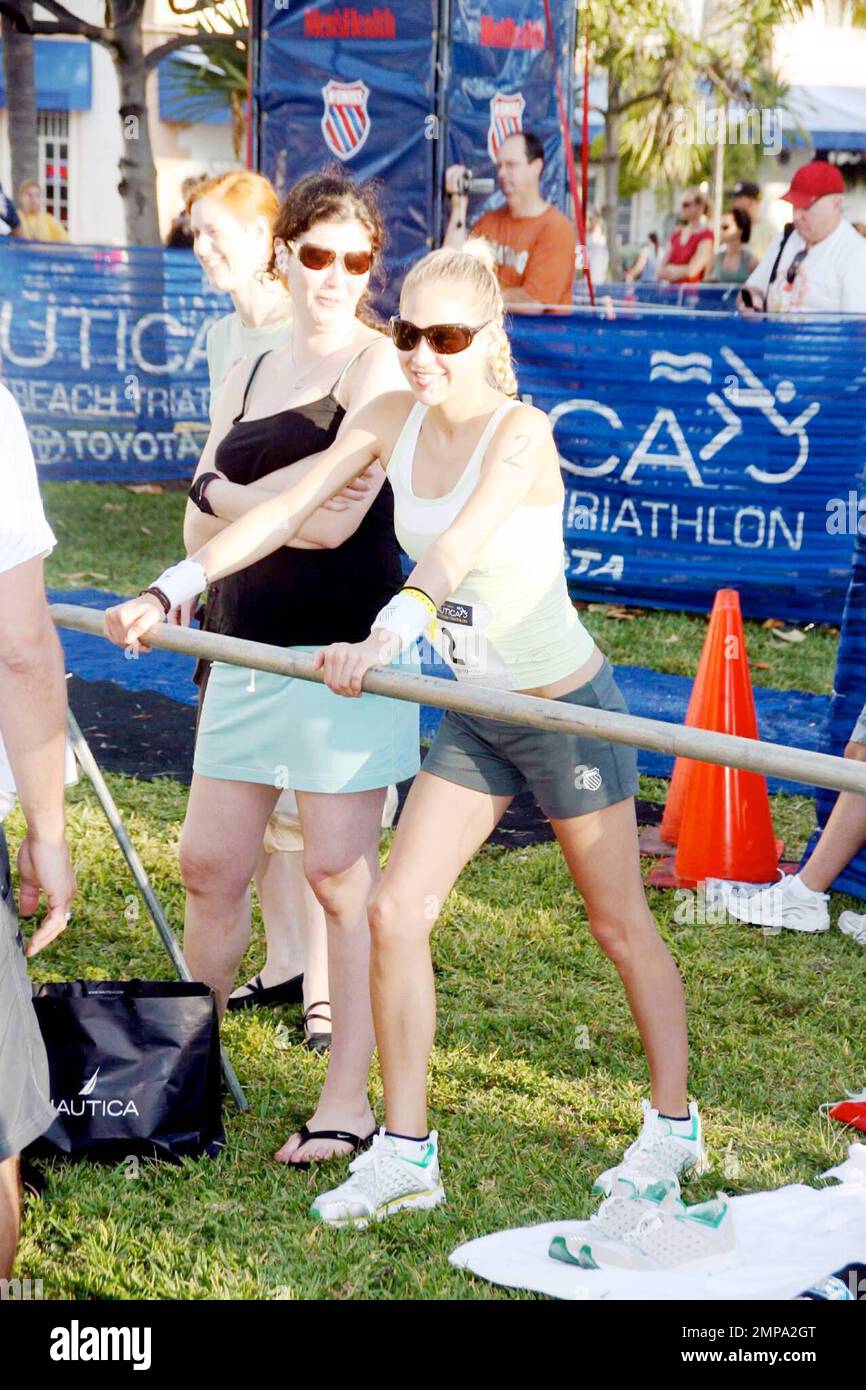 Anna Kournikova takes part in the first annual Nautica South Beach Triathlon in South Beach. The
