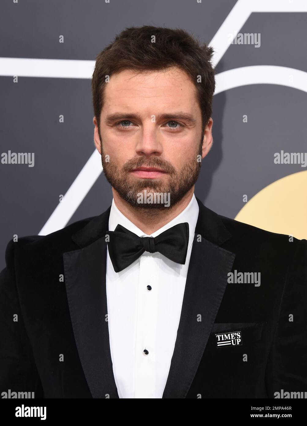 Sebastian Stan arrives at the 75th annual Golden Globe Awards at the ...