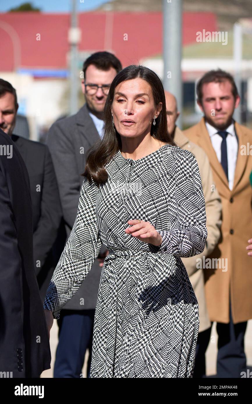 Petrer. Spain. 20230131,  Queen Letizia of Spain attends 2nd Meeting of the Network of Direct Care Centres and Specialised Services of the Spanish Federation for Rare Diseases (FEDER) at Sense Barreres day care centre on January 31, 2023 in Petrer, Spain Credit: MPG/Alamy Live News Stock Photo