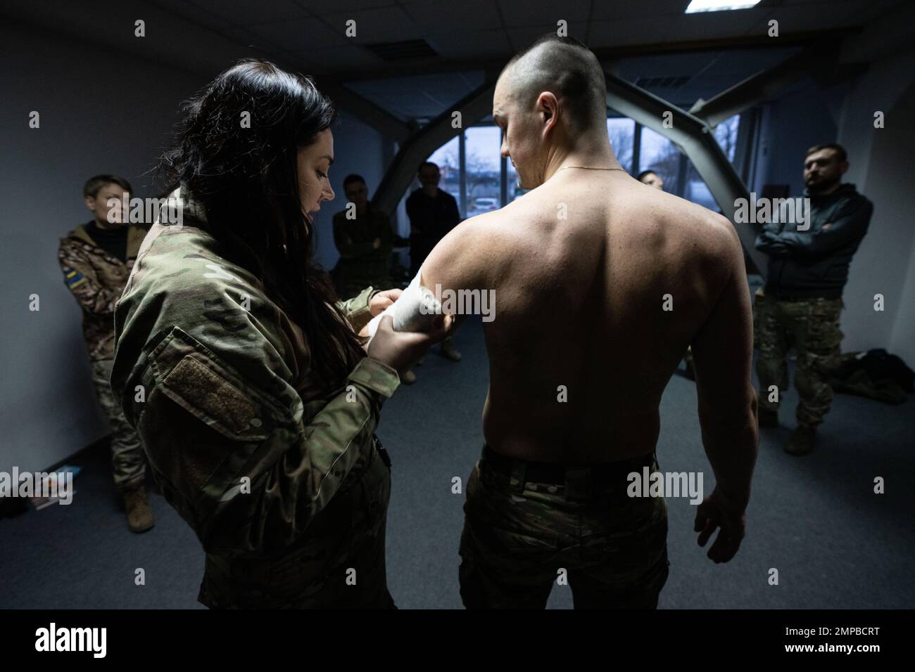 Kyiv, Ukraine January 30, 2023 Civilians and military medics