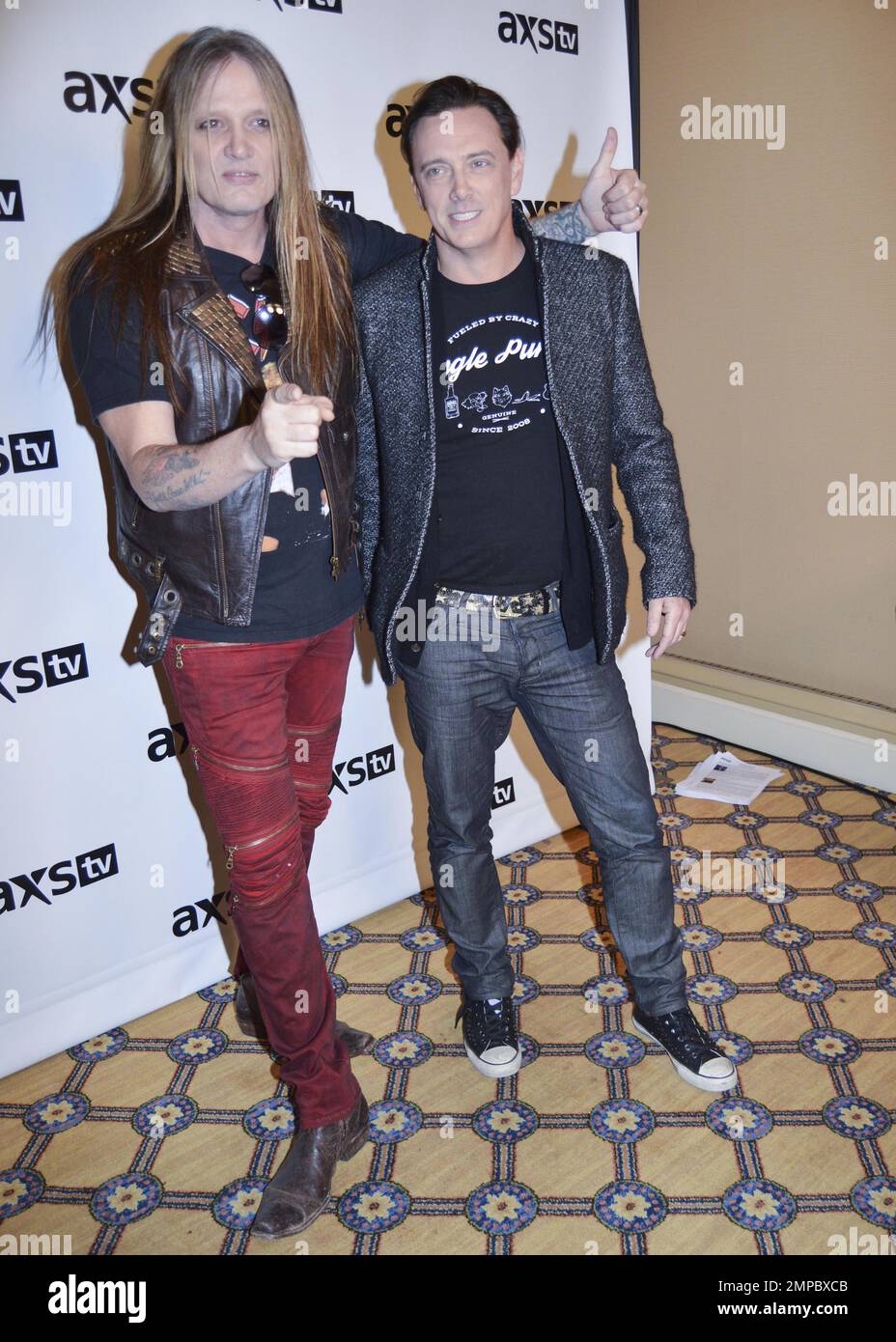 Sebastian Bach and Donovan Leitch at the AXS TV TCA Tour at the Langham ...