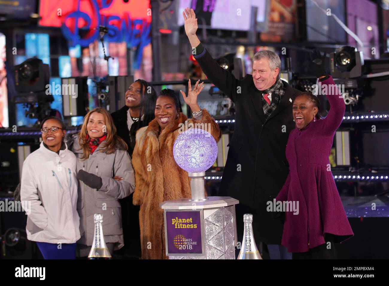 Activist Tarana Burke, New York City Mayor Bill de Blasio and Chirlane