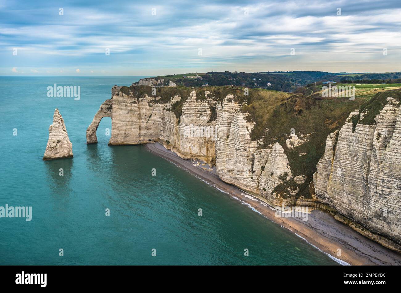 White cliffs of Etretat and the Alabaster Coast, Normandy, France Stock ...