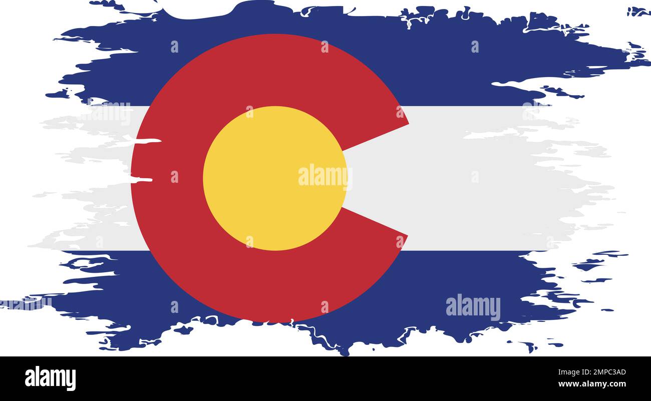 Colorado US flag grunge brush color image, vector Stock Vector Image ...