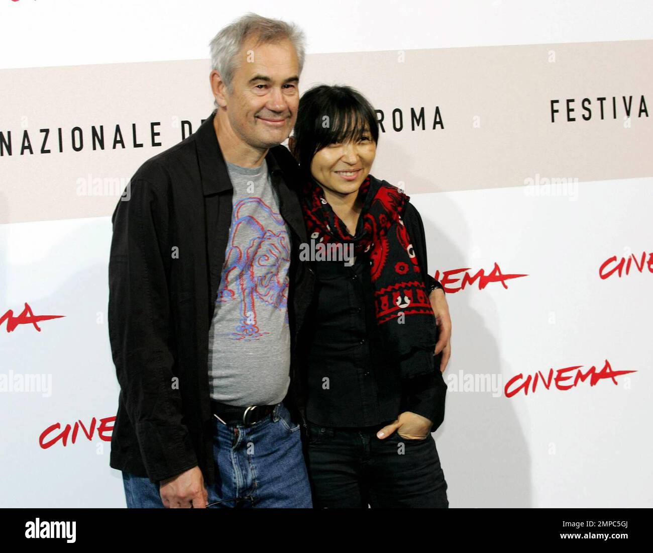 Guka Omarova and Sergei Bodrov attend the photocall for 'Baksy' at the Rome Film Festival in Rome, Italy. 10/27/08. Stock Photo