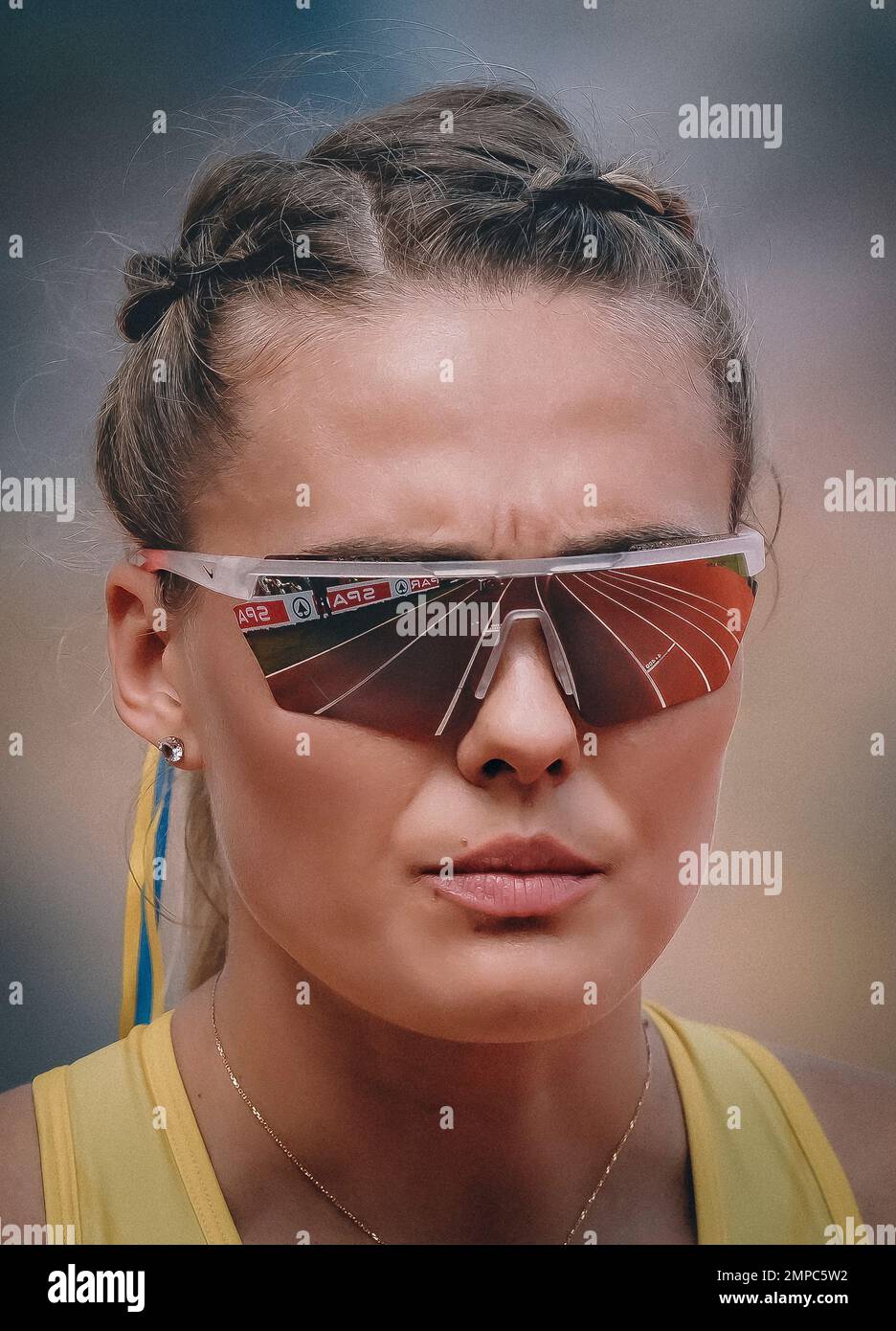 Viktoriya TKACHUK participating in the 400 meters hurdles of the European Athletics