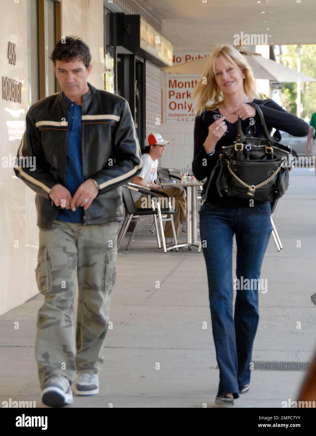 Antonio Banderas and Melanie Griffith take a stroll to their car after