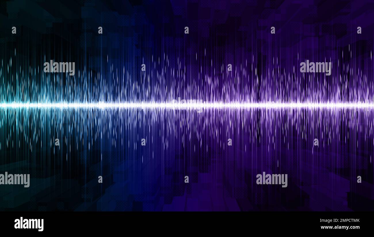 Abstract blue and purple wave flow. Creative technology background ...