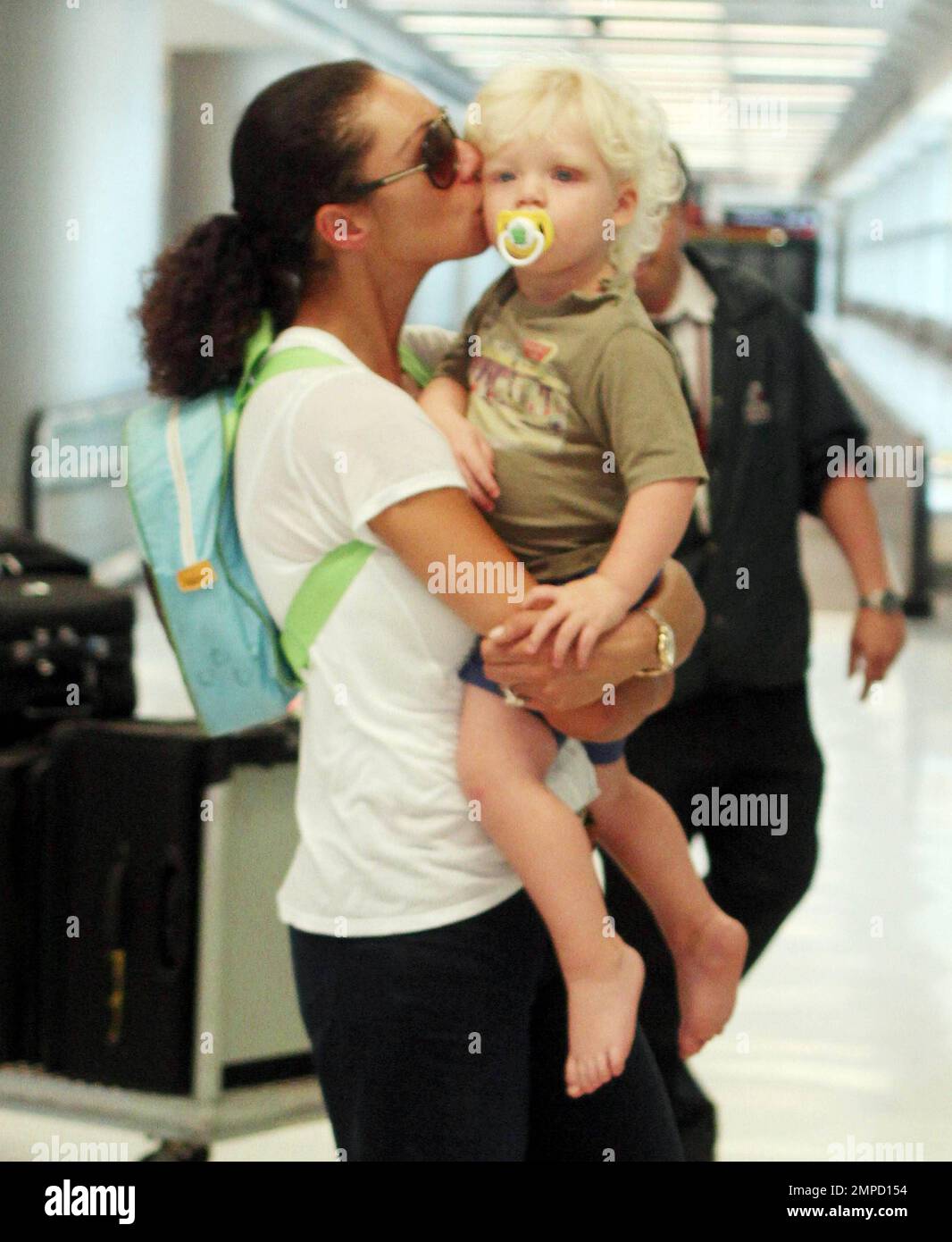 German tennis player Boris Becker and his wife Sharlely 'Lilly' Kerssenberg  Becker have tender moments with their 8-month-old son Amadeus Benedict  Edley Luis Becker during their Labor Day long weekend vacation. The