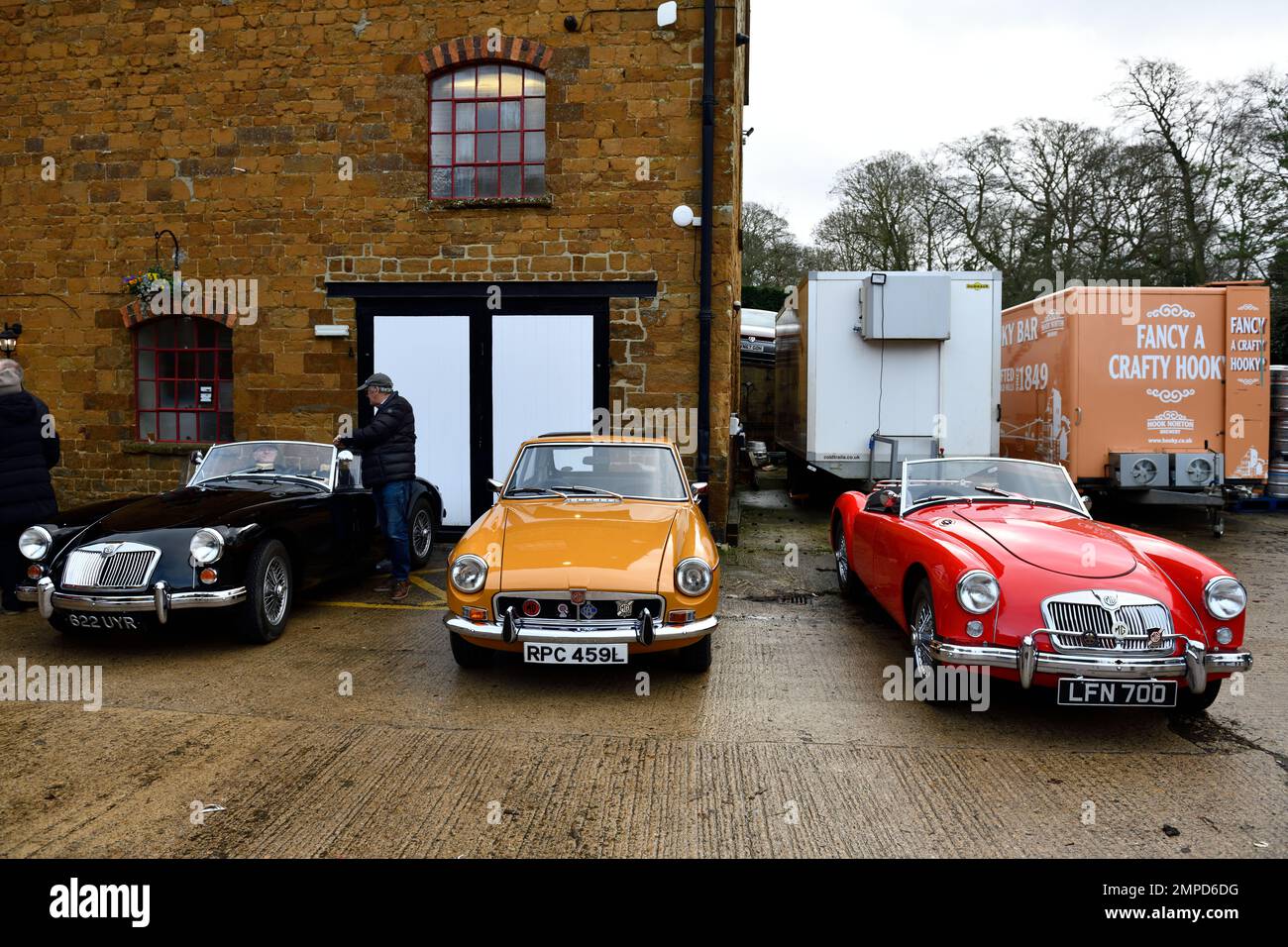 First Classic Car Meeting at Hook Norton Brewery Oxfordshire England uk.2023 Stock Photo