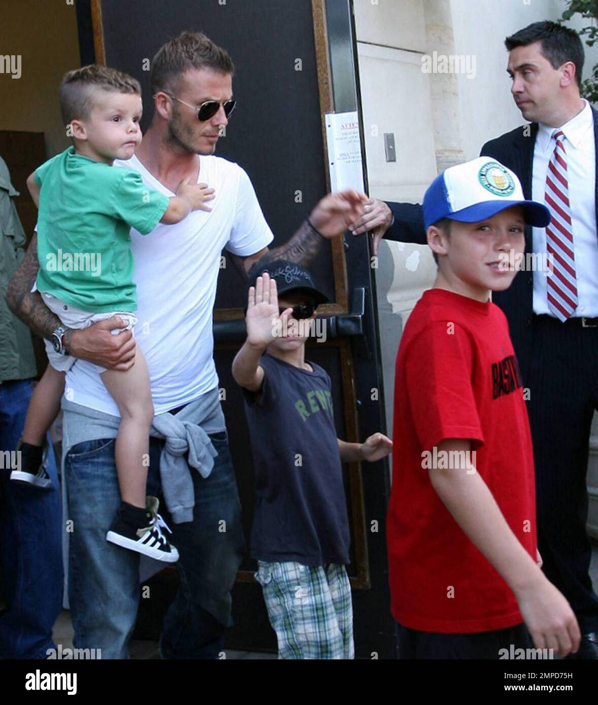 David Beckham takes his boys out for a shopping trip to The Grove in