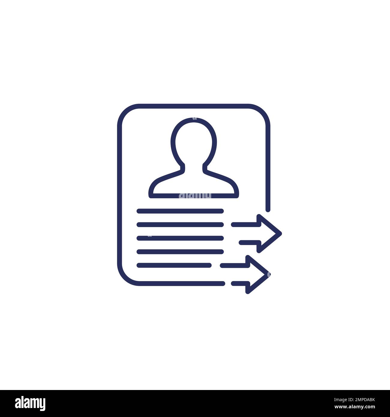 export profile, personal data line icon Stock Vector