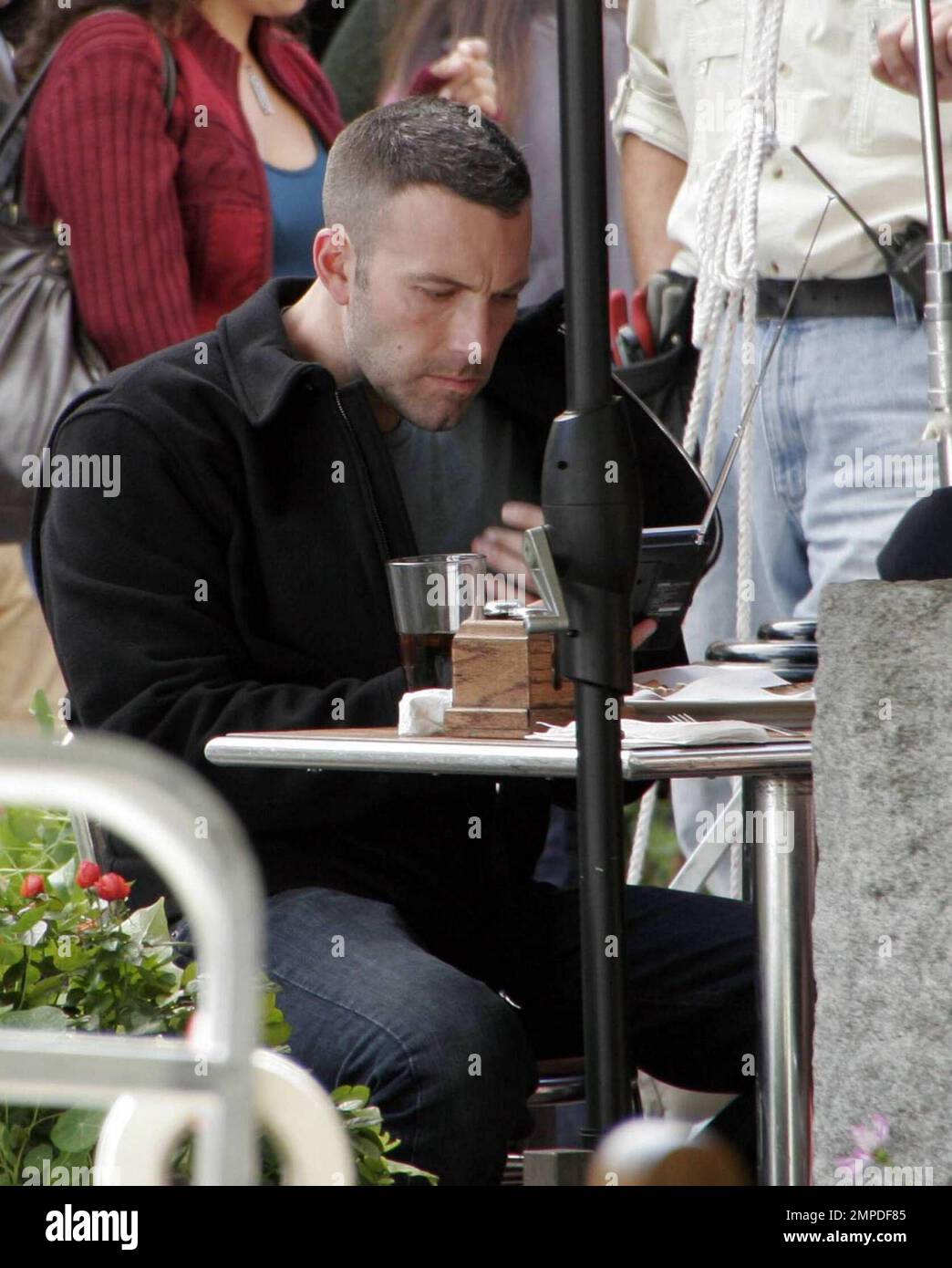 Ben Affleck films a scene for The Town in Harvard Square. Affleck, 37