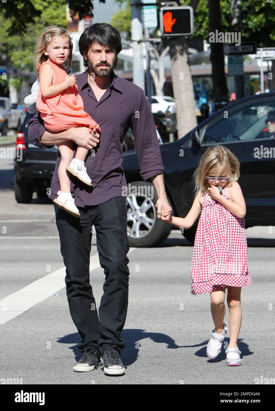 Actor/director Ben Affleck sporting a full beard and mustache was seen