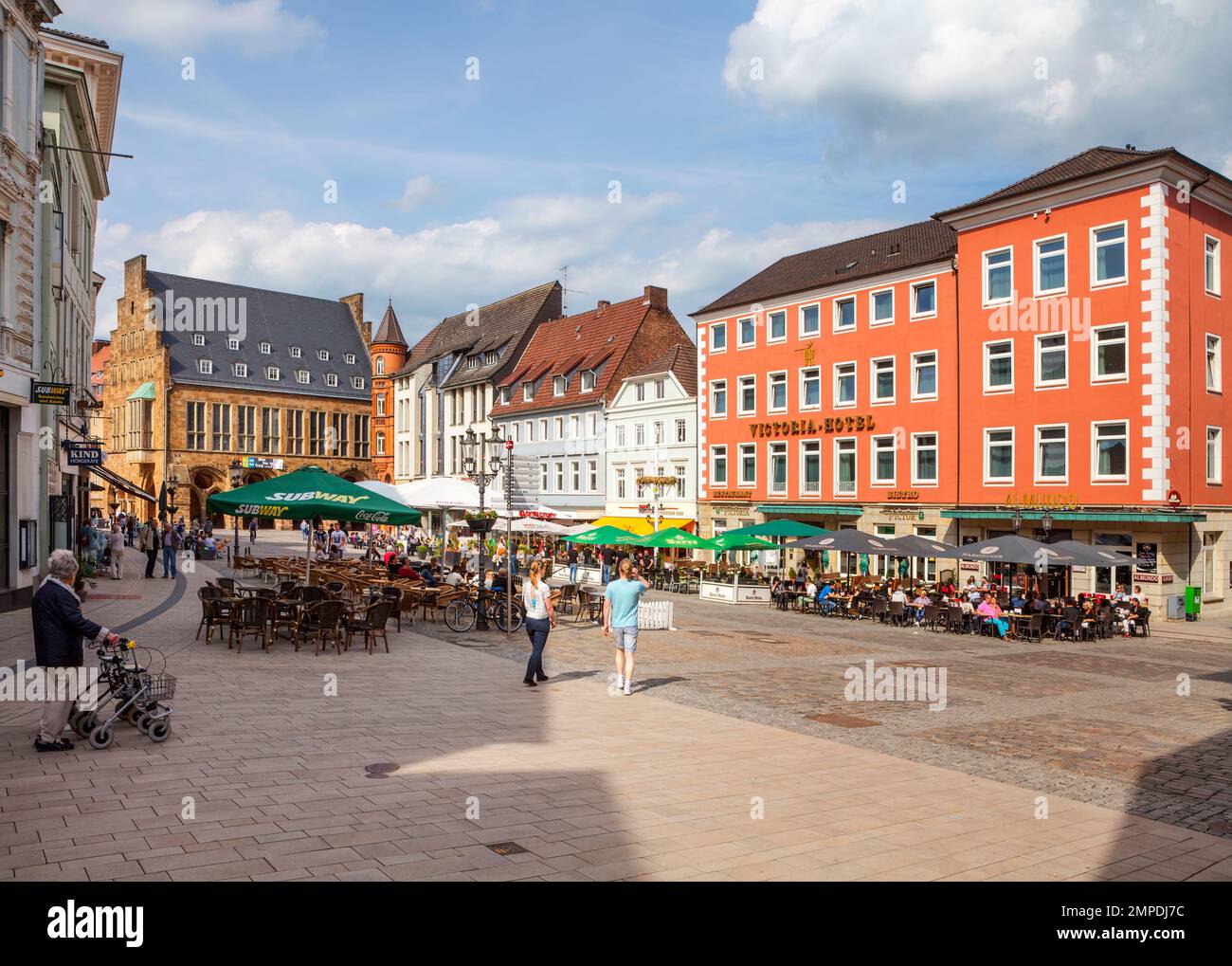 Market place, Minden, North Rhine-Westphalia, Germany Stock Photo