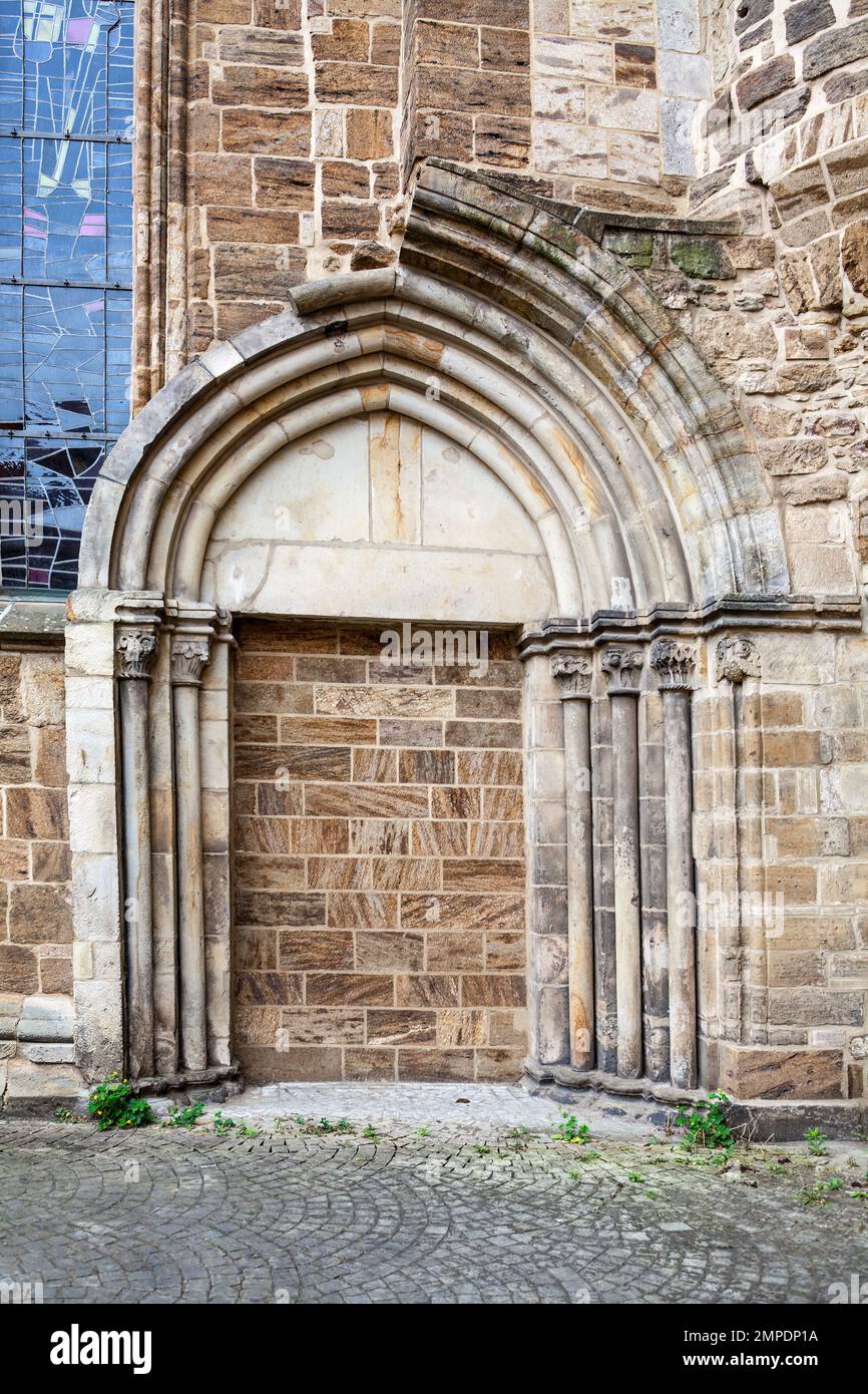 Bricked up portal, Minden Cathedral, Minden, North Rhine-Westphalia, Germany Stock Photo
