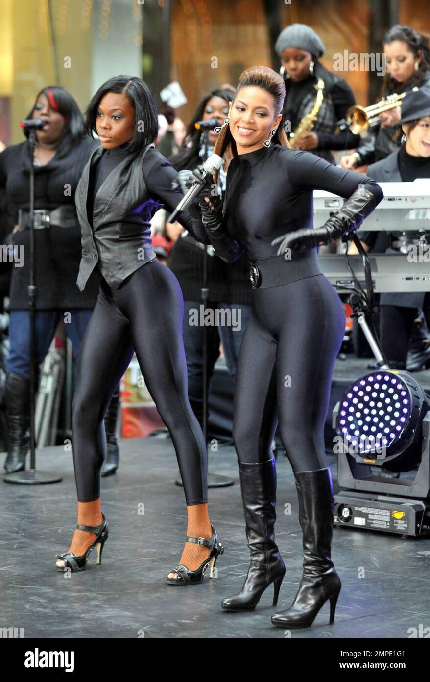 Beyonce performs live on NBC's "Today Show" outside their studios at