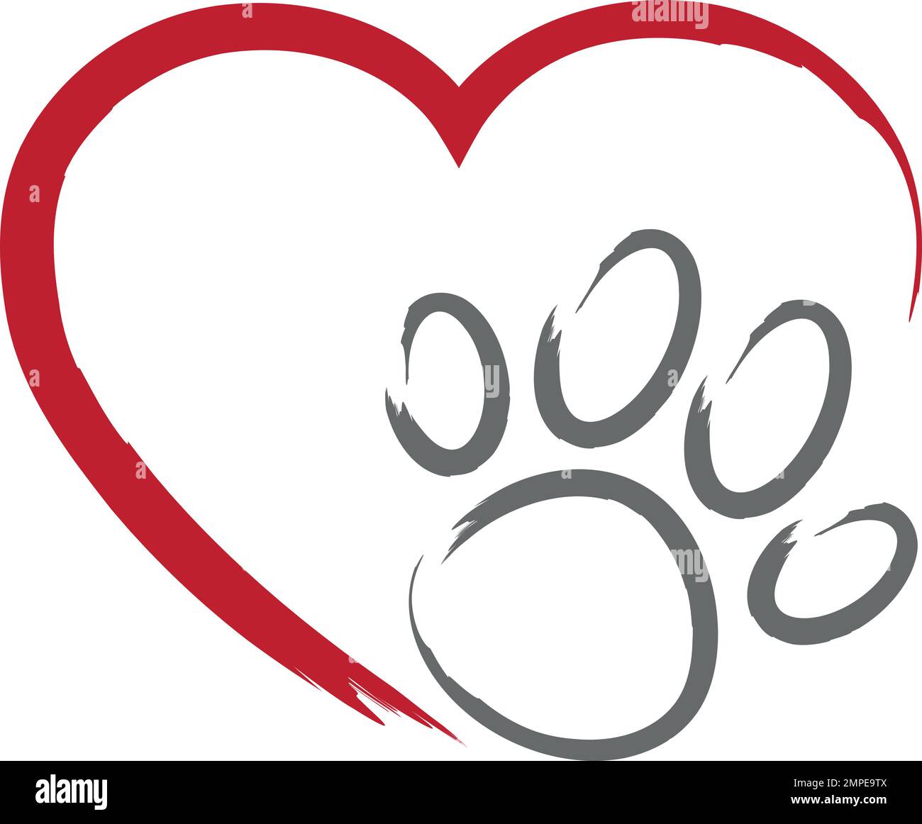 Cat's Paw, Cat, Heart, Cat's Paw Logo, Cat logo Stock Vector Image