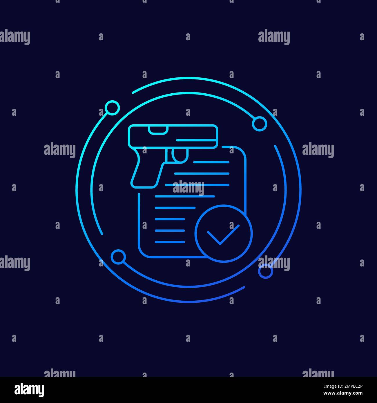 gun permit, license line vector icon Stock Vector Image & Art - Alamy