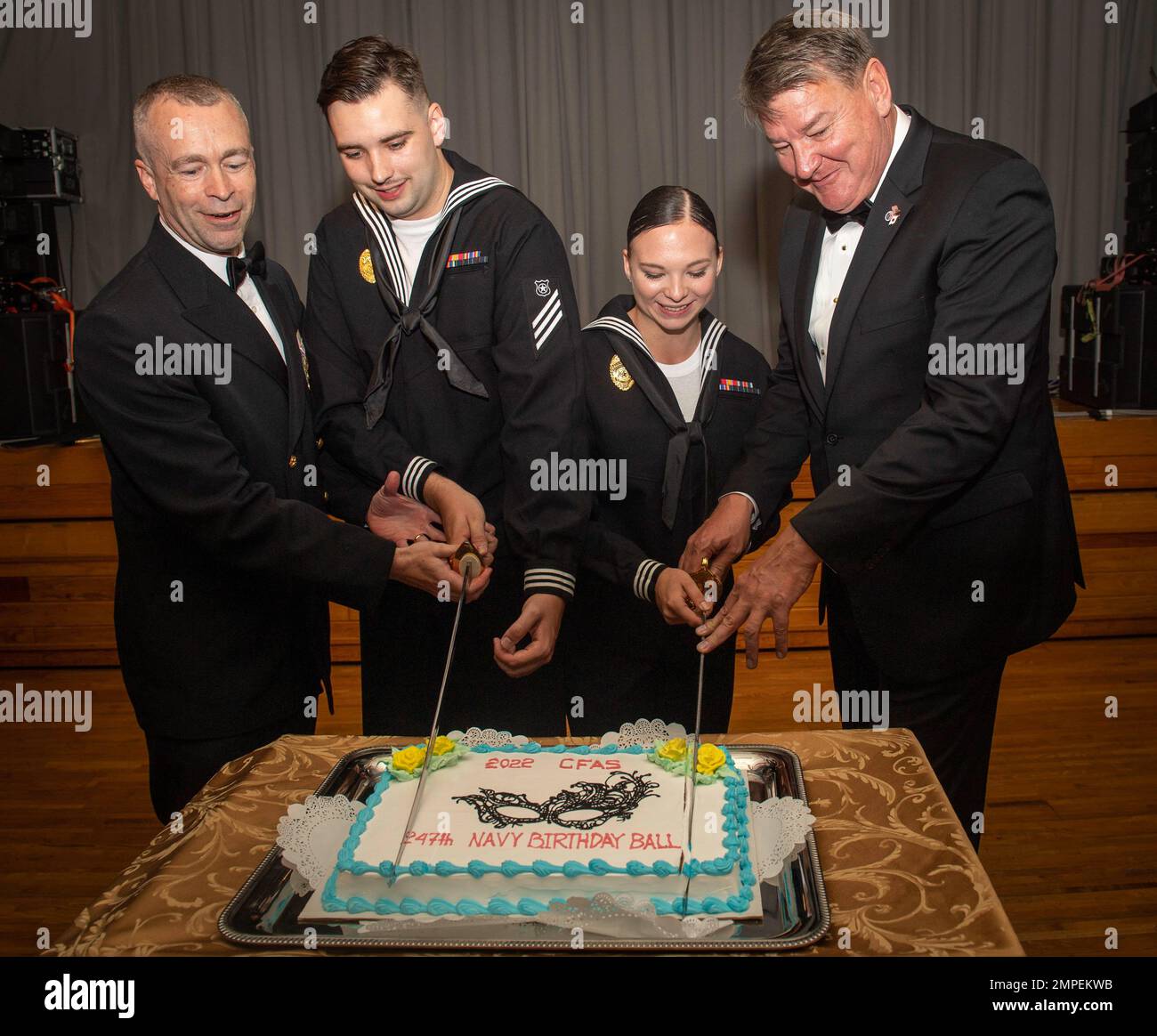 From right, retired U.S. Navy Rear Adm. Charles Rock, Master-at-Arms ...