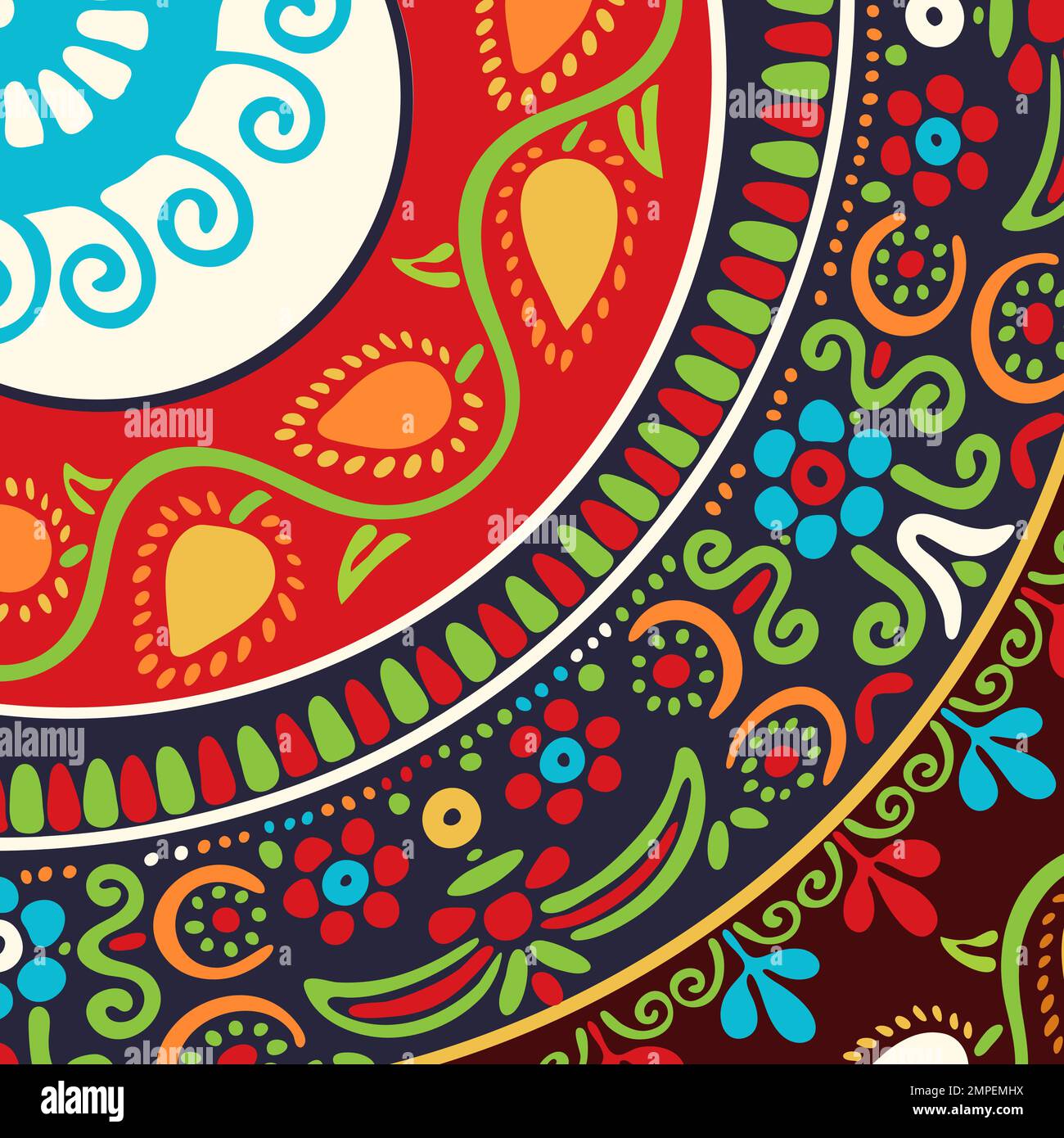 Traditional Hungarian embroidery vector decorative background card