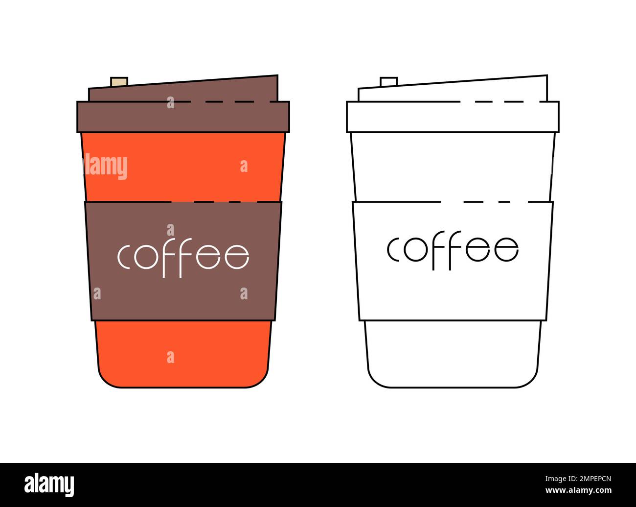 Paper cup. Cups for hot coffee and tea. Container drink for cafe ...