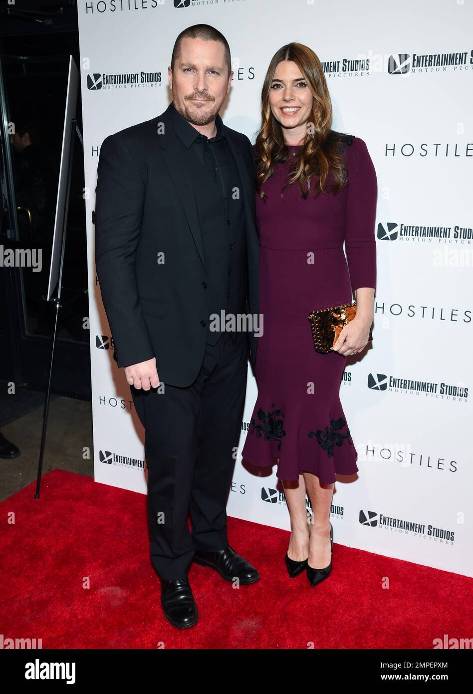 Actor Christian Bale, left, and wife Sibi Blazic attend a special