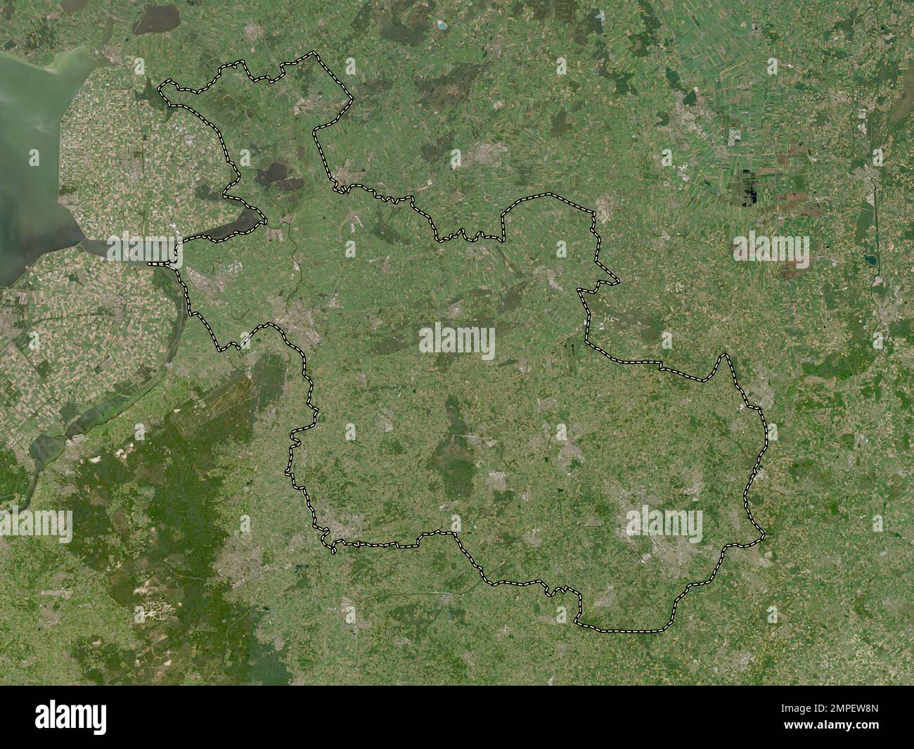 Overijssel, province of Netherlands. Low resolution satellite map Stock ...