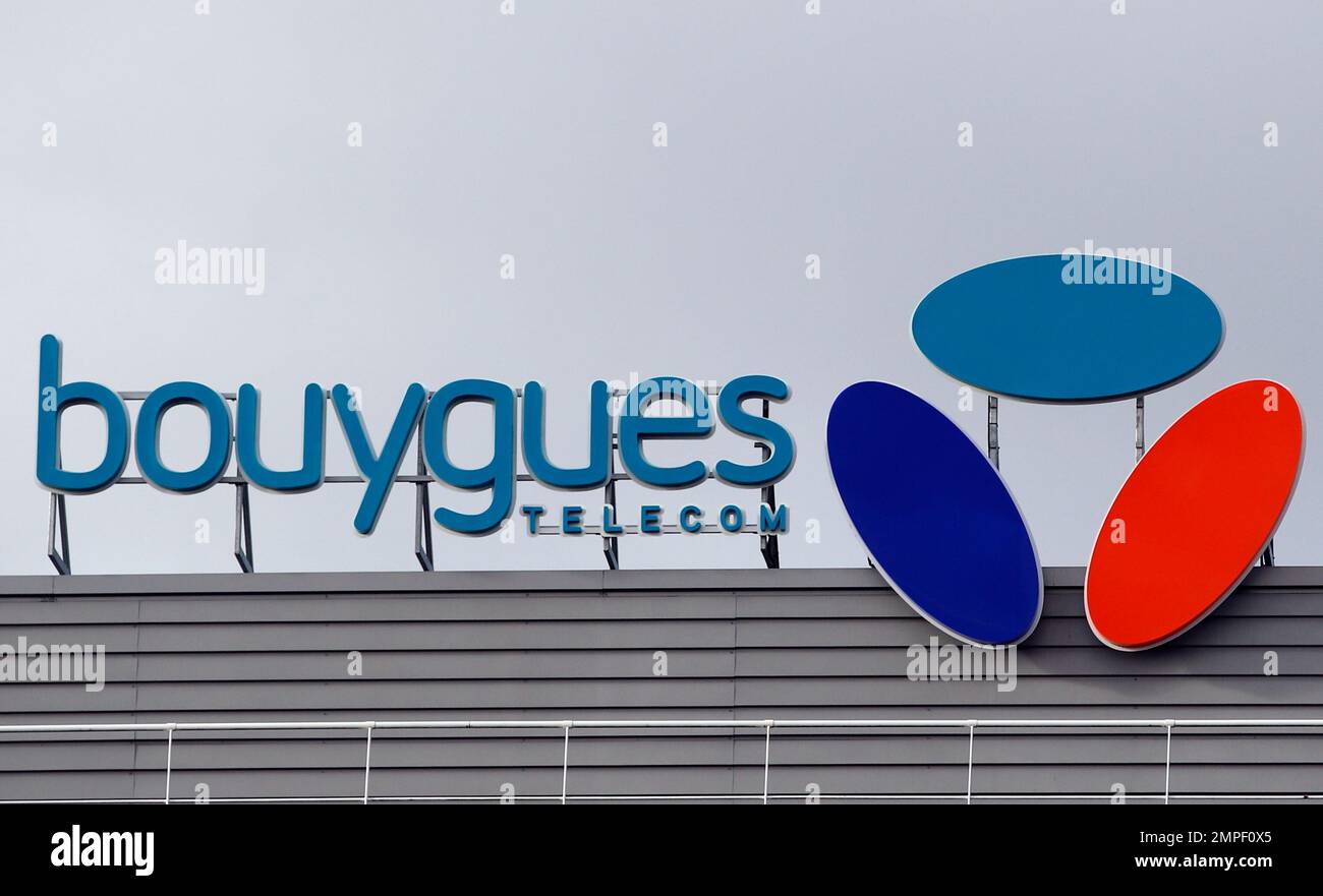 The logo of French telecom company Bouygues Telecom is pictured in ...