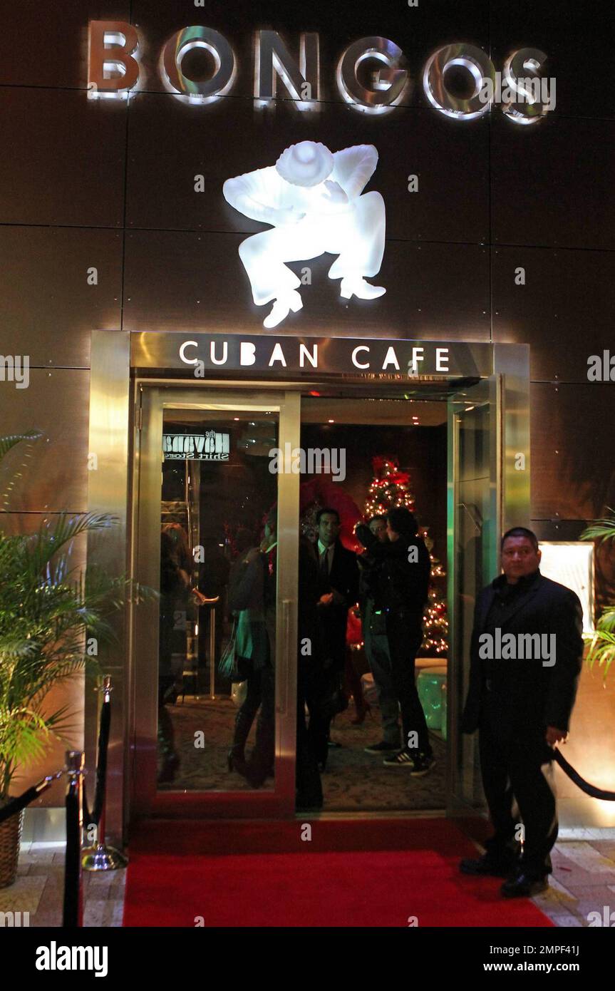 Entrance of Bongos Cuban Cafe during the restaurant's grand opening at