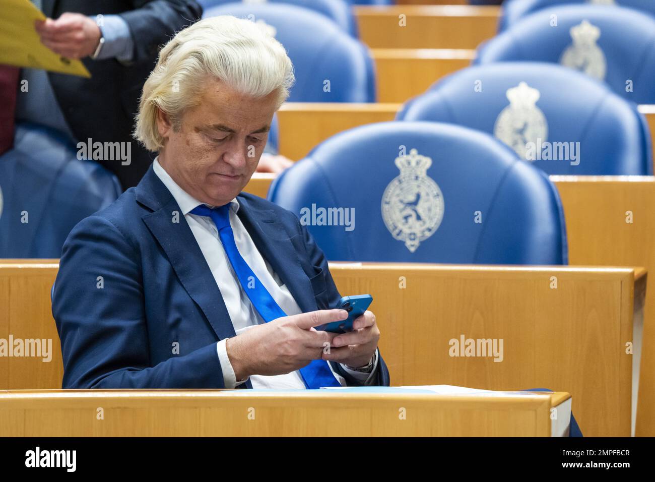 THE HAGUE - Geert Wilders (PVV) during the weekly question hour in the House of Representatives. ANP LEX VAN LIESHOUT netherlands out - belgium out Stock Photo