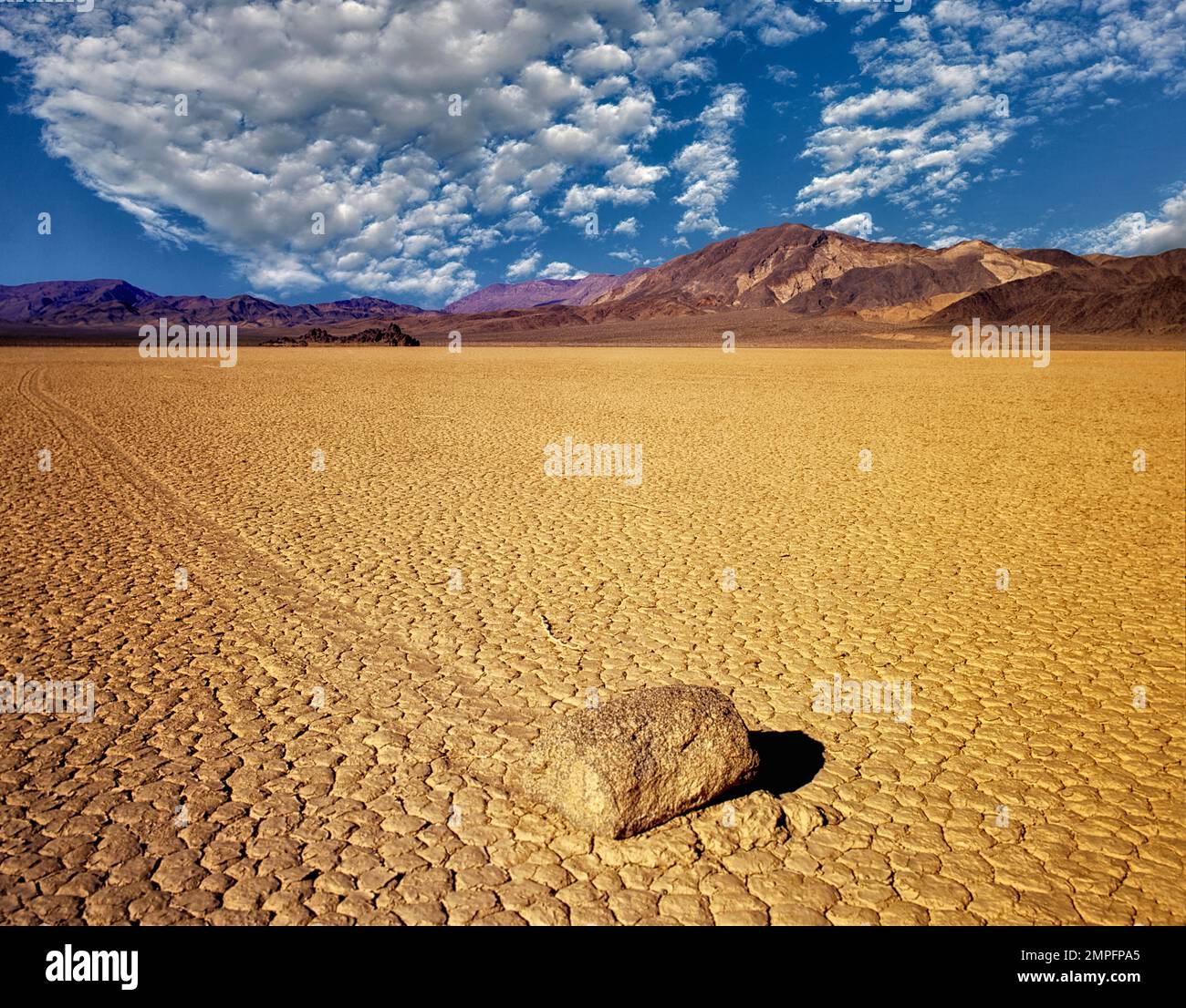 Sliding rock at The Race Track. Death Valley National Park, California ...