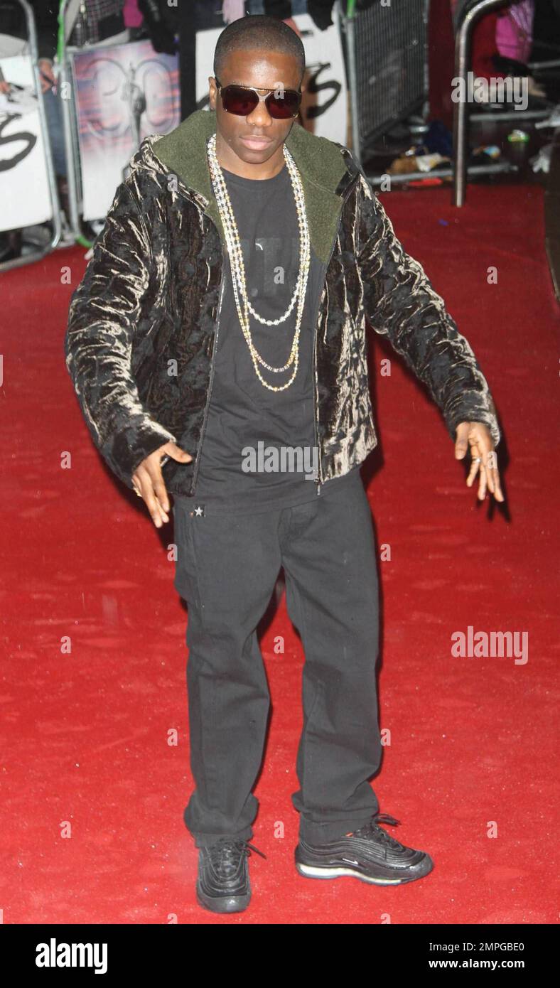 Tinchy Stryder walks the red carpet at The Brit Awards 2010 at Earls