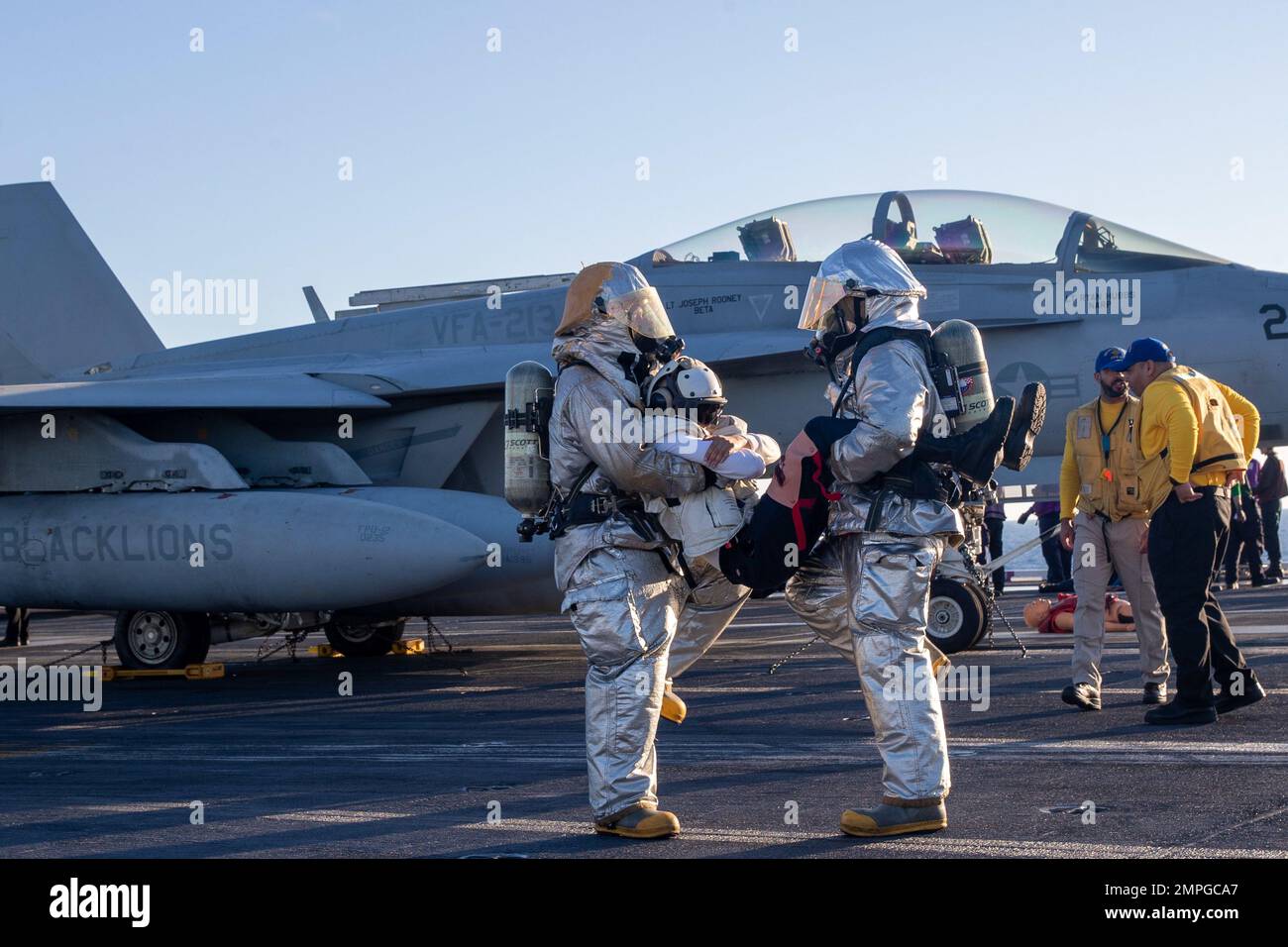 Sailors assigned to the first-in-class aircraft carrier USS Gerald R ...