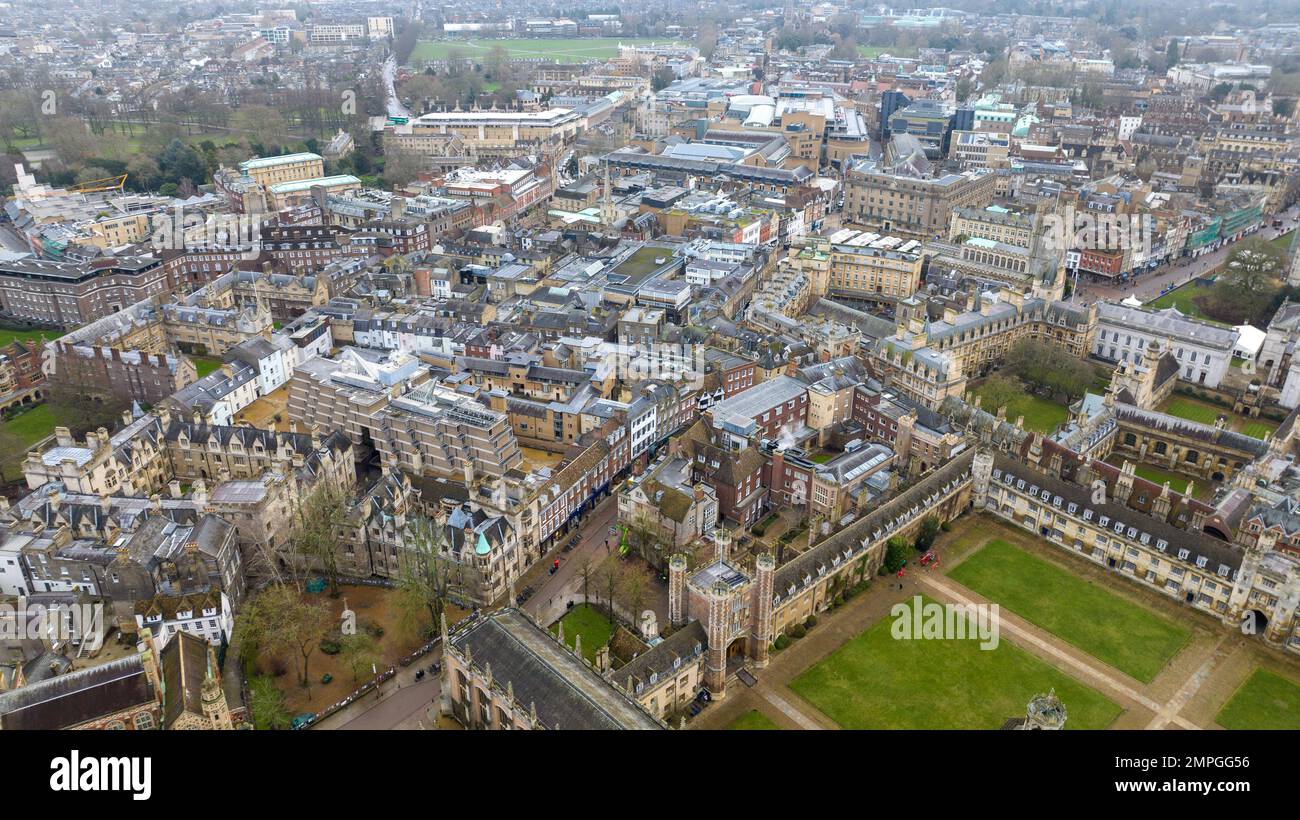 Picture Dated January 26th 2023 Shows An Aerial View Of Cambridge City   Picture Dated January 26th 2023 Shows An Aerial View Of Cambridge City Centre 2MPGG56 