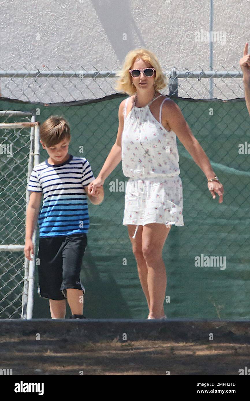 Britney Spears Attends Her Sons Soccer Game She Watches From The Hood Of Her Car And 