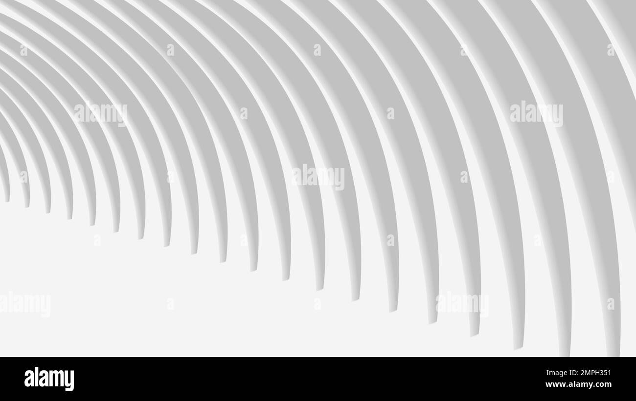 Abstract Wave Background. Minimal white geometric wallpaper. 3d ...