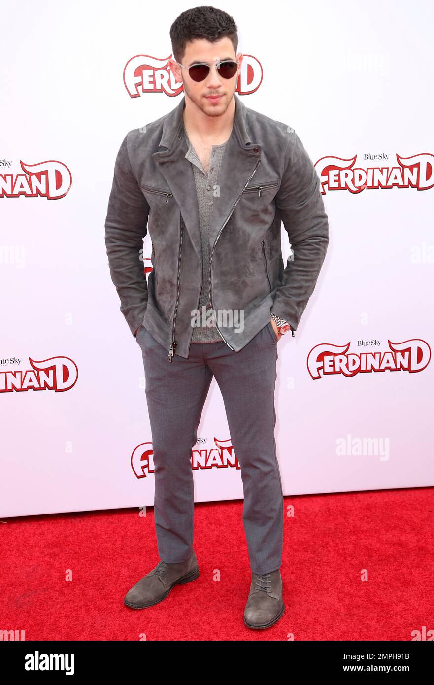 Nick Jonas arrives at the LA Premiere of "Ferdinand" at the 20th ...