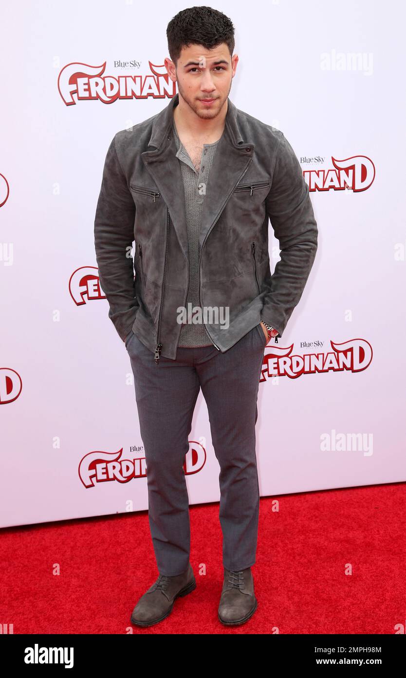 Nick Jonas arrives at the LA Premiere of "Ferdinand" at the 20th ...