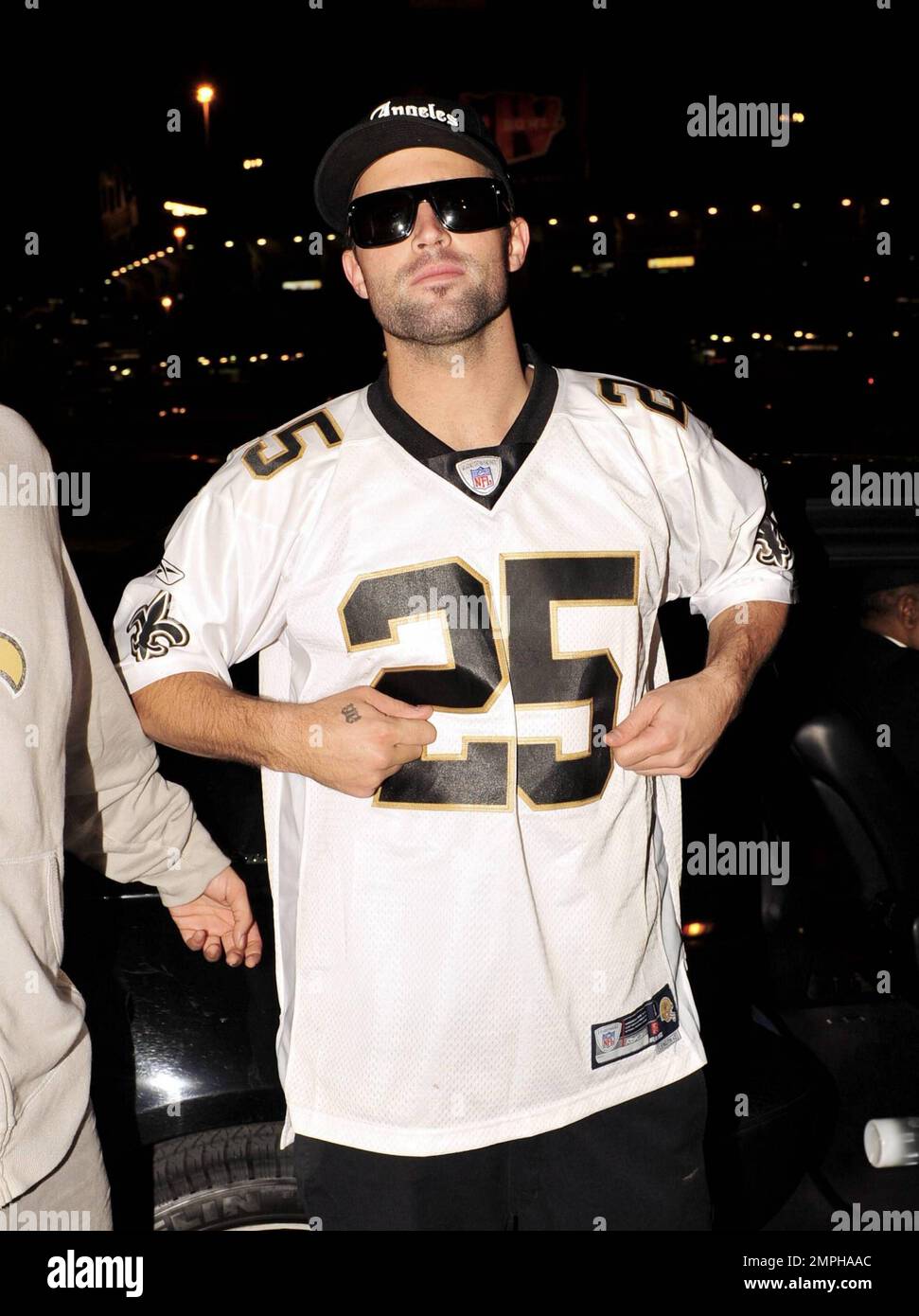 EXCLUSIVE!! Brody Jenner and Frankie Delgado celebrate the win by the New  Orleans Saints in the Super Bowl. Brody's stepsister Kim Kardashian is  currently dating The Saints' Reggie Bush. Miami, FL. 2710