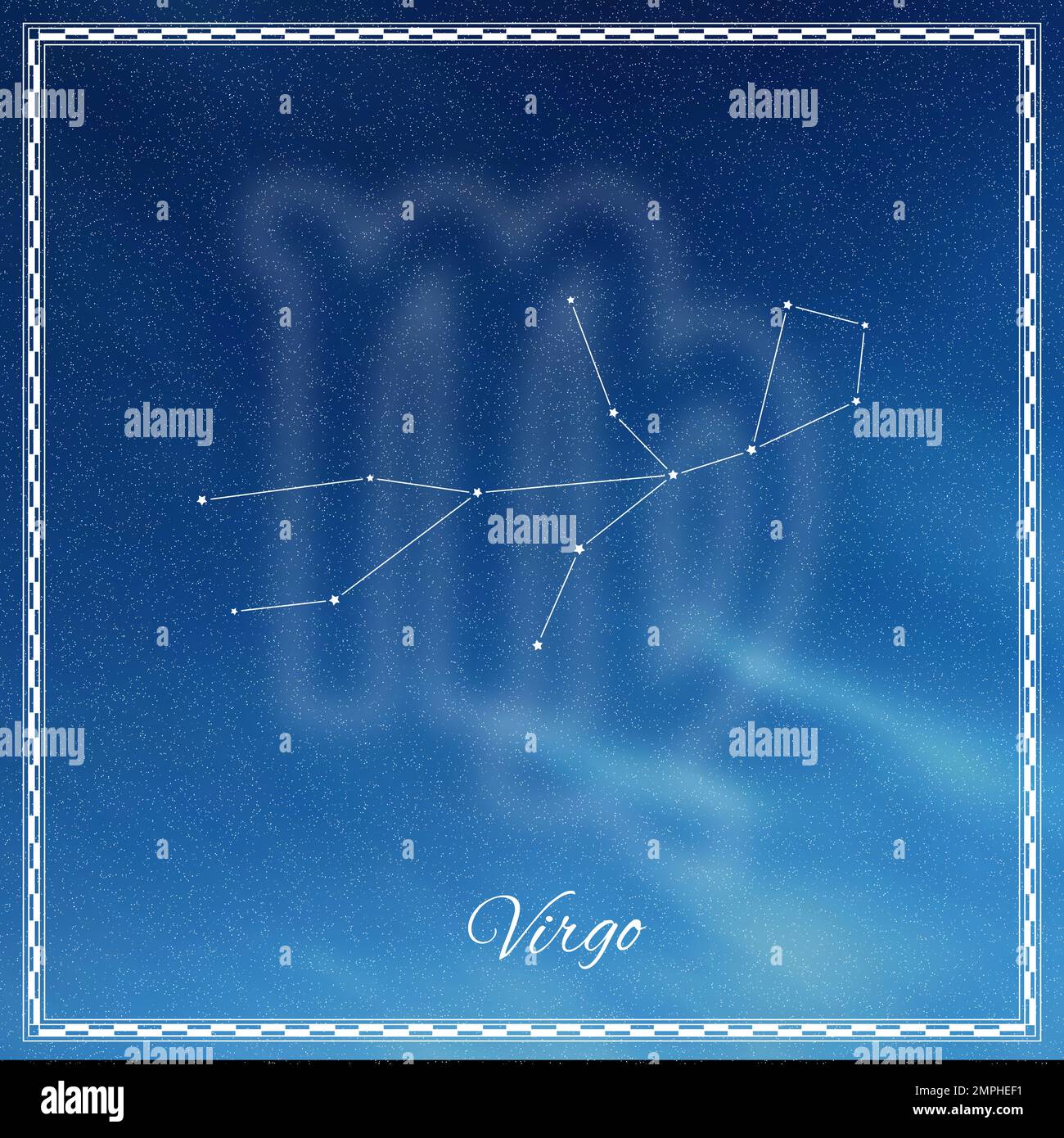 Virgo zodiac sign, constellation lines, Virgo symbol Stock Photo