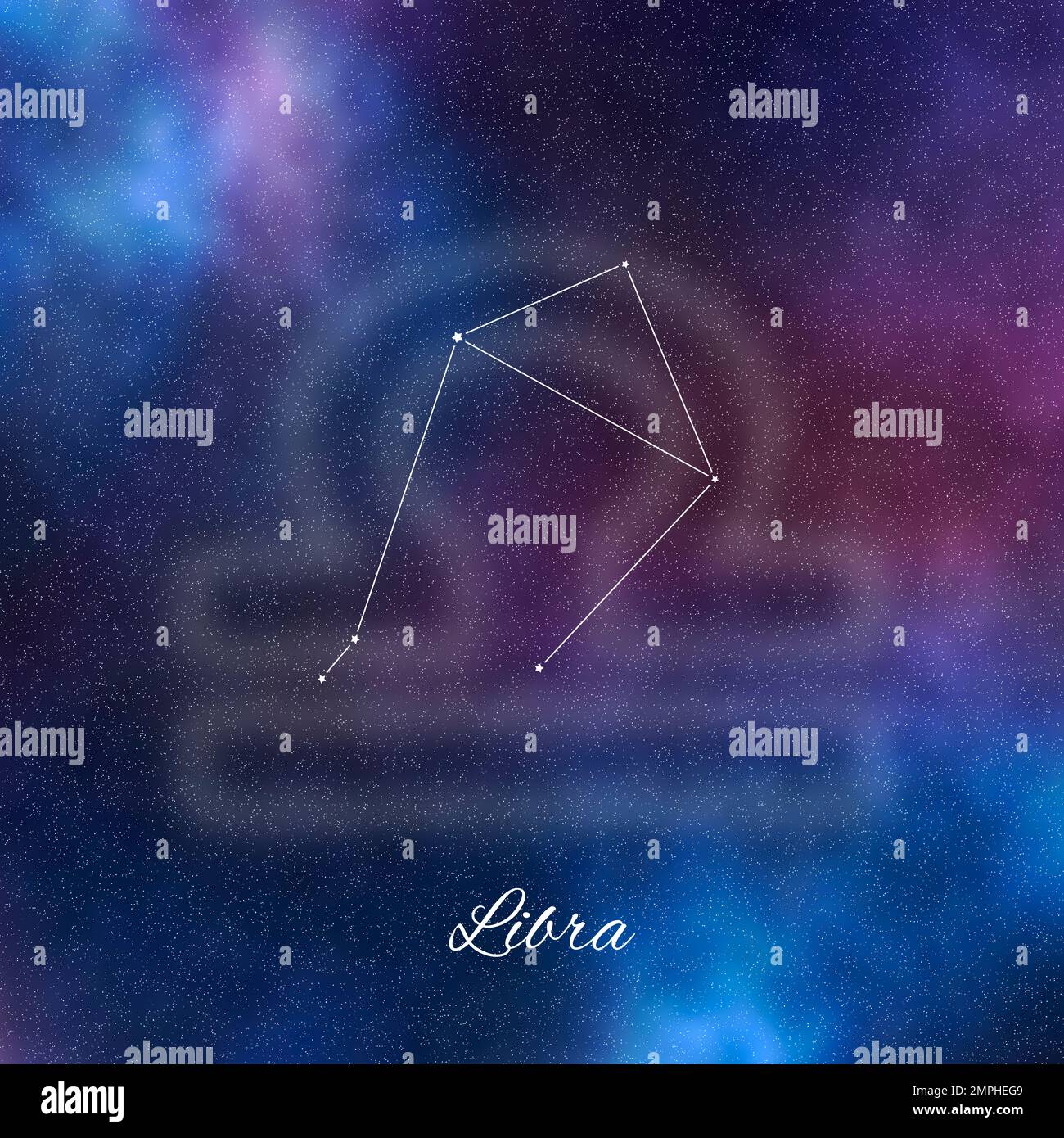 Libra zodiac sign, constellation lines, Libra symbol Stock Photo