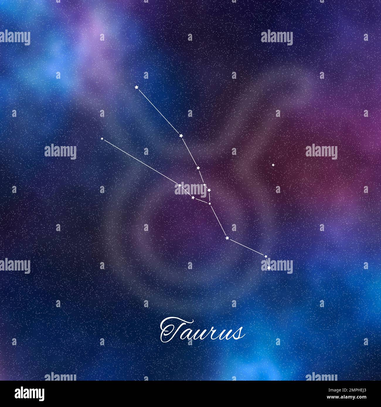 Taurus zodiac sign, constellation lines, Taurus symbol Stock Photo
