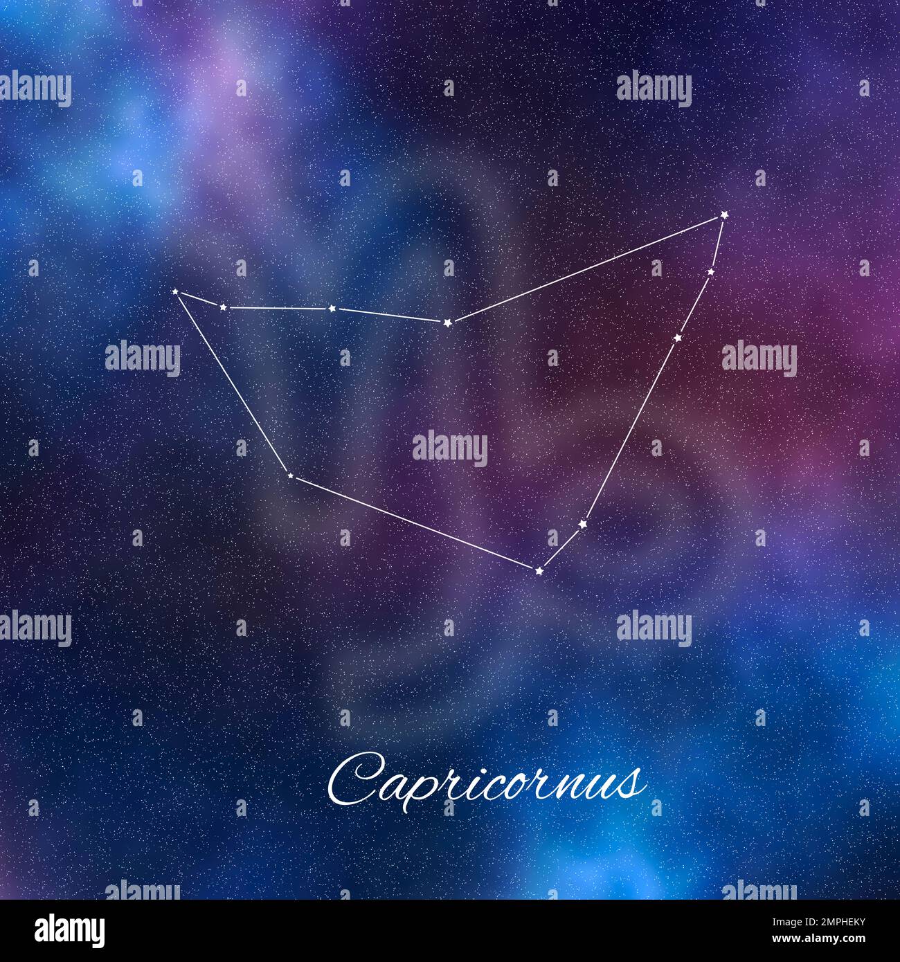 Capricorn zodiac sign, constellation lines, Capricorn symbol Stock Photo